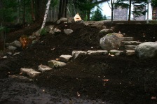 A stone staircase was added to allow for easy access.